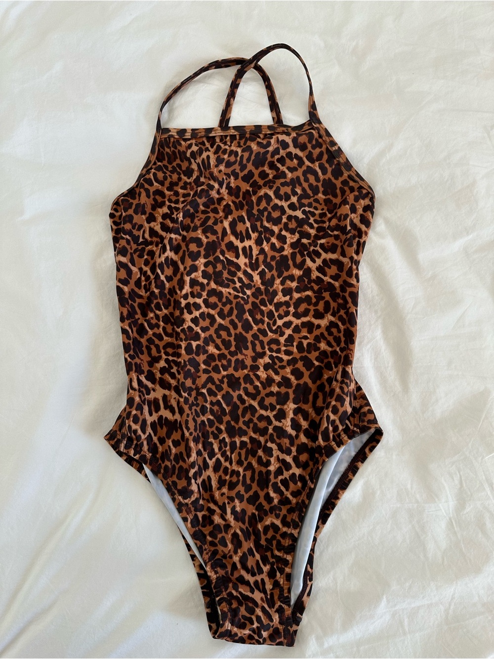 Leopard Print One-Piece Swim Suit - XS